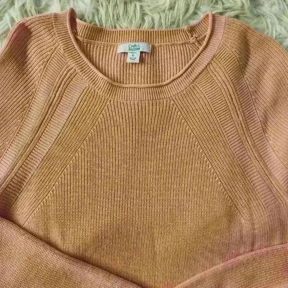 Croft & Barrow Women's  peach color, long sleeve, lightweight, sweater size PL - Picture 5 of 12
